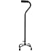 Medline Quad Cane, Small Base, Black