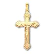 18in Gold-plated Large Polished Budded Crucifix