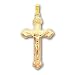18in Gold-plated Large Polished Budded Crucifix
