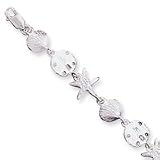 Sterling Silver Seashells Bracelet - 7 Inch - Lobster Claw - JewelryWeb