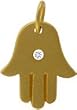Small Hamsa Hand Pendant in Gold Vermeil with 1 Pt. Diamond Gemstone, #7648