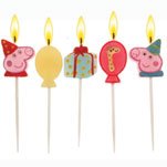 birthday cake candles - peppa pig - 5pk