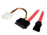 Cables Unlimted Slim-line SATA Drive Cable to SATA and 4 p-inch Molex Power 18"