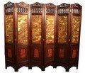 Vintage Oriental Style 6 Panels Screen Room Divider