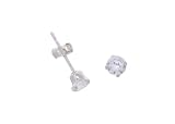 Sterling Silver 4mm Clear CZ Earrings in 4 Prong Setting