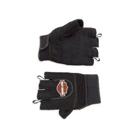 Harley-Davidson� Men's Fingerless Mesh Gloves. Power stretch across the knuckles and ergonomic thumb. Reflective piping. 98262-07VM