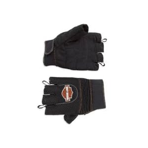 Harley-Davidson� Mens Fingerless Mesh Gloves. Power stretch across the knuckles and ergonomic...