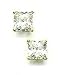 14k Yellow 8 mm Square CZ Friction-Back Stud Earrings