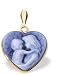 14K Yellow Gold t Gold Framed Agate Cameo Mother Holding Child Pendant - 3/4 x 3/4