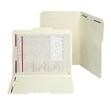 SJ Paper WaterShed CutLess Letter Size 1/3-Tab Manila 2-Fastener Top Tab File Folders 50 Count (S11541)