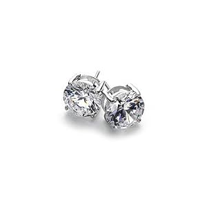 Amazon.com: Sterling Silver Pure Brilliance Signity-Carat 5mm Stud Earrings: Jewelry