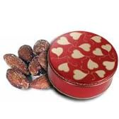1 and 1 2 lb Smoked Almonds Tin - Sweet Hearts by Catoctin Kettle Korn