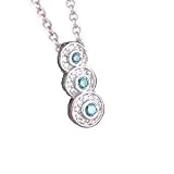 14K .40 CTW Bezel Set Blue & White Diamond Pendant
