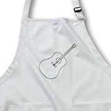 Guitar Outline Drawing - Waist Apron With Pockets