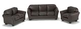 Dollhouse Miniature Brown Leather Living Room Set