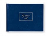 CR Gibson Classic Hard Cover Guest Book, 7.625-Inch by 5-3/4-Inch, Navy Blue