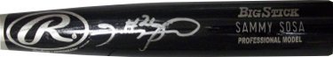 Sammy Sosa Autographed/Hand Signed Big Stick Engraved Bat slight smudge
