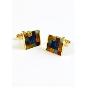 Roberto Villini Mosaic Rectangular Cuff Links by Roberto%20Villini