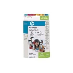 Hewlett Packard [HP] No. 110 Photo Pack Vivera 3-Colour Cartridge 140 Sheets 100x150mm Paper Ref Q8898AE