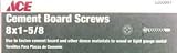 ACE DRYWALL SCREWS 46562ACE Cement Board Screw, Wafer Head # 8 x 1-5/8