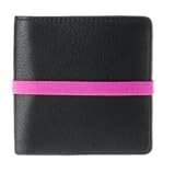 Marc By Marc Jacobs Pebble Leather Elastic Billfold Wallet Black Pink