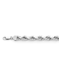 14K White Gold Diamond Cut 20" Rope Chain 8mm Thick