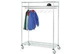 3-Shelf Garment Floor Rack With 24 Hangers
