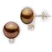 14k 10-11mm Chocolate Cultured Pearl and Diamond title=