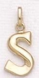 14kt Solid Yellow Gold Initial S Charm - LET150S