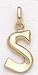 14kt Solid Yellow Gold Initial S Charm - LET150S