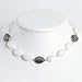 Sterling Silver White Jade Antiqued Necklace - 16 Inch - Lobster Claw - JewelryWeb