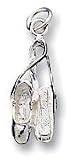 Sterling Silver Ballet Slippers Charm with 20 inch Sterling Silver Chain