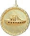 Ship in Shadow Box, 14K Gold Charm