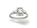 14K White Gold Genuine Emerald-cut White Topaz and Diamond Ring