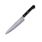 Kanetsune Petty Petit Knife, 5.90 in. Damascus, Black Handle