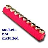 1/2 In Drive Shallow / Deep Socket Organizer w/ Magnetic Base - Standard Red