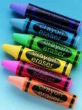 Set Of 36-Crayon Shaped Erasers-Assorted Colors. 3 Inch