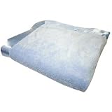 Elegant Baby Light Blue Plush Microfiber Blanket 36 x 45 With Silky Satin Binding Trim