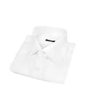 Bagutta Solid White Micro-Stripe Cotton Dress Shirt