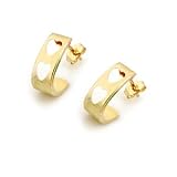 14K Double Heart J Hoop Earrings