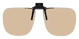 Computer Glasses with Peach/light Beige Polycarbonate Sheer Glare Anti-reflective Lenses - Clip-on Flip-up's - Square - A (56-58mm) B (55mm)