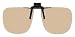 Computer Glasses with Peach/light Beige Polycarbonate Sheer Glare Anti-reflective Lenses - Clip-on Flip-up's - Square - A (56-58mm) B (55mm)