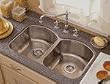 American Standard 7502.000.075 Culinaire 33-Inch Undercounter Mount Double Bowl Kitchen Sink, Stainless Steel