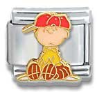 Clearly Charming Charlie Brown The Ball Player Peanuts Italian Charm Dog Animal Theme Bracelet Link