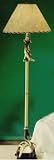 Antler Floor Lamp with Natural Shade Accented with Rawhide Stitches