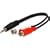 3.5mm 1/8" Mini Plug to 2 RCA Jacks Y Adapter 6 inch