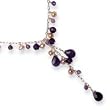 Sterling Silver Amethyst/Pink Cultured Pearl Dangle Necklace - 16 Inch