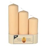 Papstar Kamin- und Laternenkerzen/13943 Durchmesser 70mm creme 3 Höhen