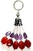 Keychain Holder Women Silver Gemstones Hand Engraved Indian Style 4.25 inches