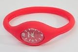 GSI Quality Waterproof Silicone Gel Sporty Wrist Band Watch - Oval Face, Digital LCD Style, For Children And Sports - Red